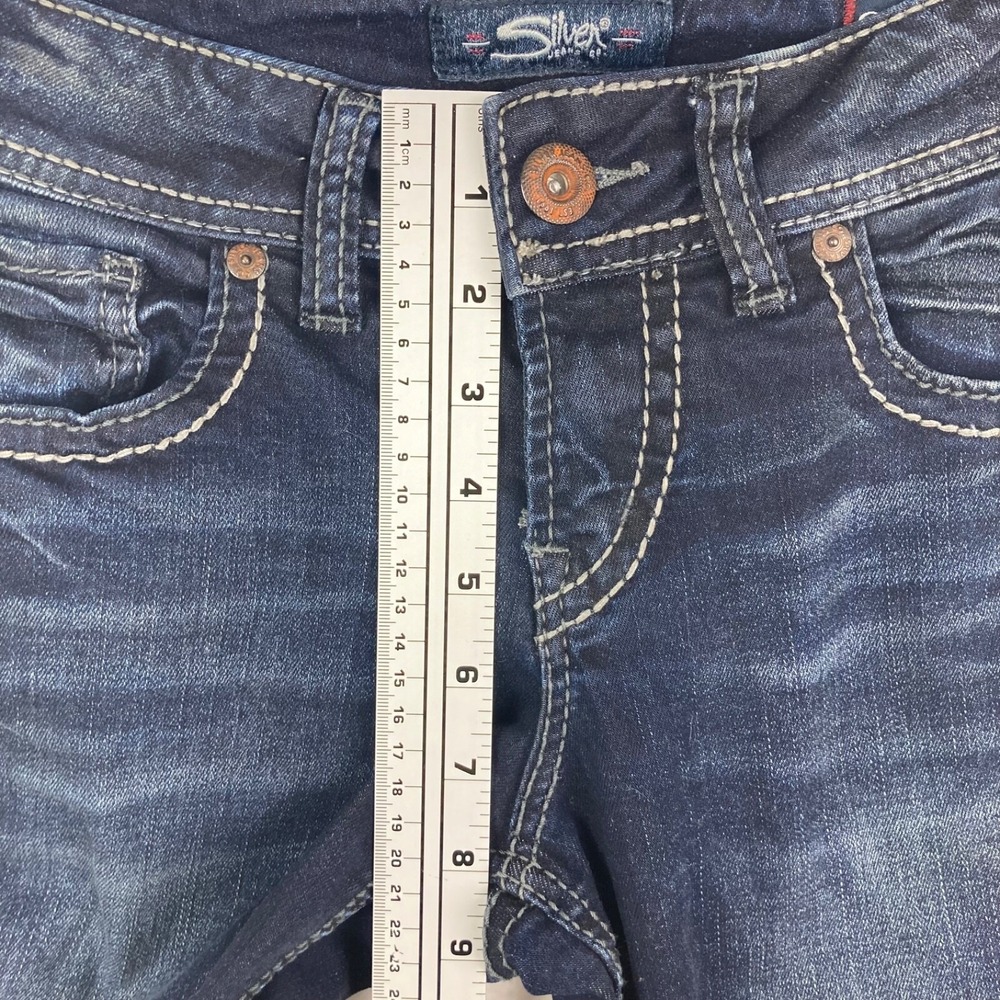 Silver Jeans Denimotion Suki Mid Slim Boot Dark Wash Blue Jeans Size W25/L31 - Picture 5 of 15